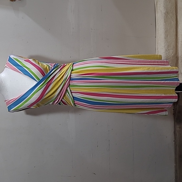 Lands' End Dresses & Skirts - 5/$15 Lands End Striped Midi Wrap Style striped dress size Xs